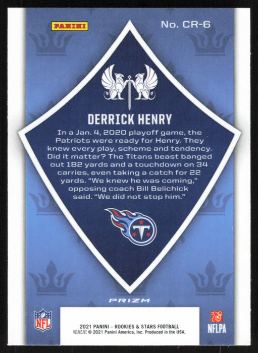 Derrick Henry 2021 Panini Rookies & Stars # CR-6 Crusade Red Ice Tennessee Titans - Collectible Craze America