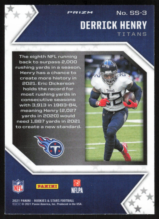 Derrick Henry 2021 Panini Rookies & Stars # SS-3 Star Studded Silver Prizm Tennessee Titans - Collectible Craze America