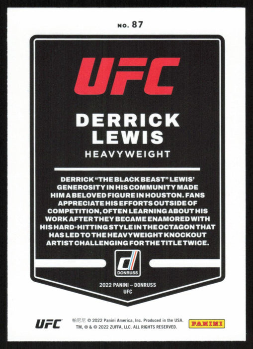 Derrick Lewis 2022 Panini Donruss UFC Base # 87 Heavyweight - Collectible Craze America