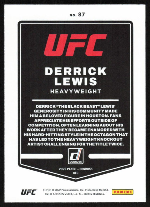 Derrick Lewis 2022 Panini Donruss UFC Base # 87 Heavyweight - Collectible Craze America