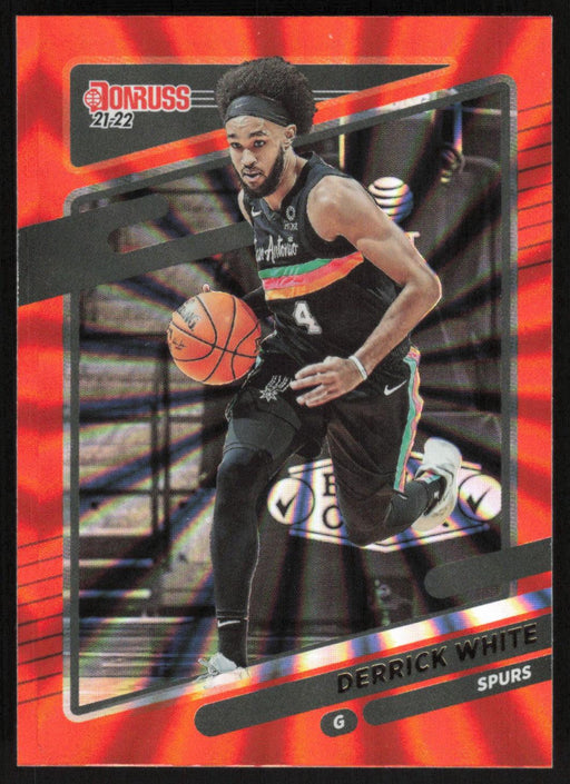 Derrick White 2021 Donruss # 22 Orange Holo Laser San Antonio Spurs - Collectible Craze America
