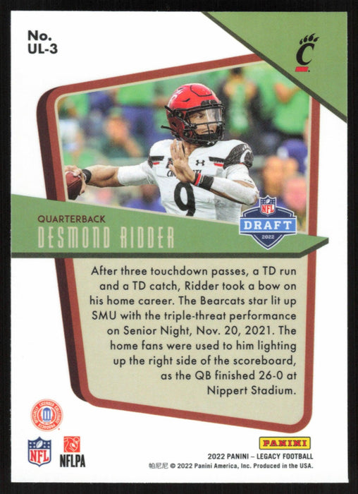 Desmond Ridder 2022 Panini Legacy Under the Lights # UL-3 RC Atlanta Falcons - Collectible Craze America