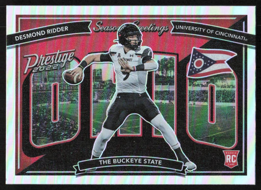 Desmond Ridder 2022 Panini Prestige Season Greetings # SG-4 RC Insert Cincinnati Bearcats - Collectible Craze America