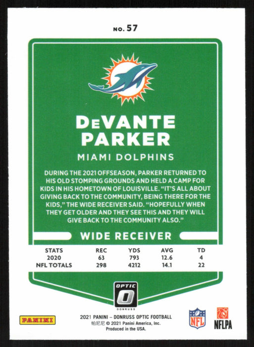 DeVante Parker 2021 Donruss Optic # 57 Miami Dolphins - Collectible Craze America