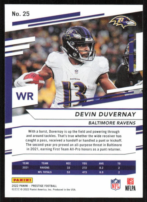 Devin Duvernay 2022 Panini Prestige # 25 Baltimore Ravens - Collectible Craze America