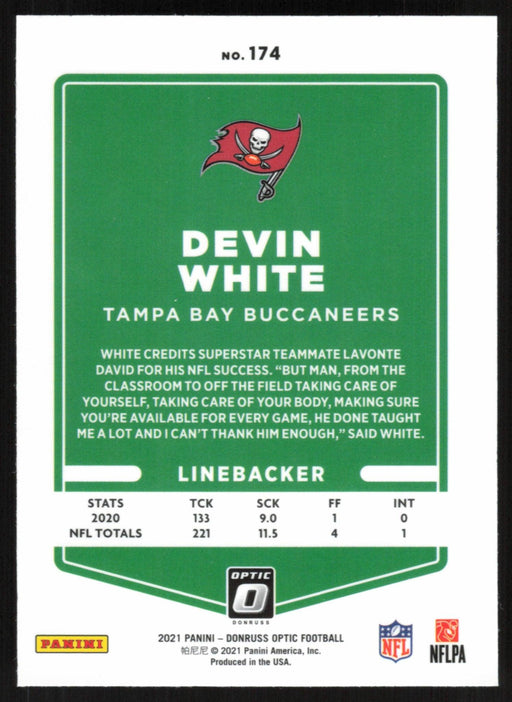 Devin White 2021 Donruss Optic # 174 Tampa Bay Buccaneers - Collectible Craze America