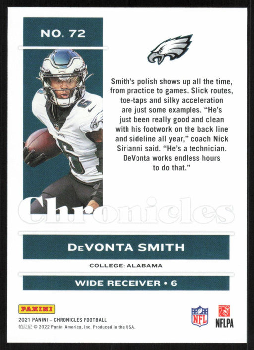 DeVonta Smith 2021 Panini Chronicles # 72 RC Philadelphia Eagles Base - Collectible Craze America