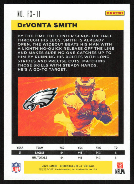 DeVonta Smith 2021 Panini Chronicles Flux Rookies # FX-11 RC Philadelphia Eagles - Collectible Craze America