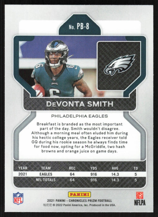 DeVonta Smith 2021 Panini Chronicles Prizm Black # PB-8 RC Philadelphia Eagles - Collectible Craze America