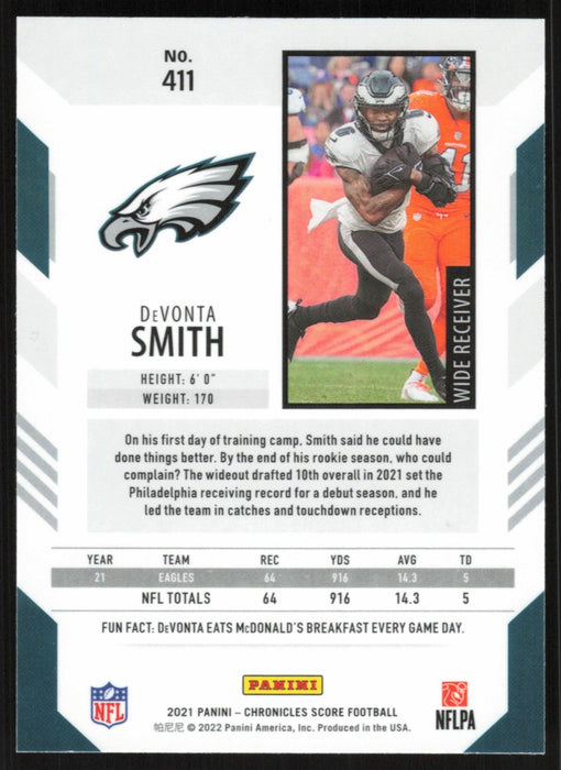 DeVonta Smith 2021 Panini Chronicles Score # 411 RC Philadelphia Eagles - Collectible Craze America