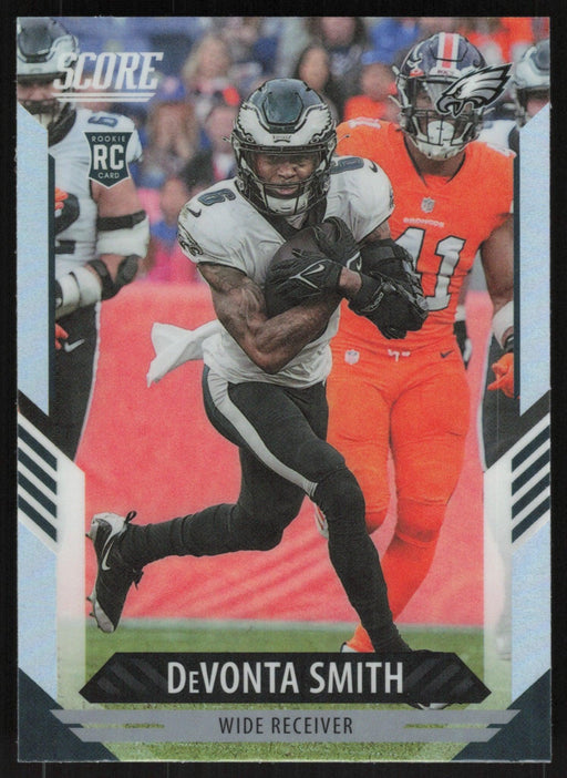 DeVonta Smith 2021 Panini Chronicles Score # 411 RC Silver Prizm Philadelphia Eagles - Collectible Craze America