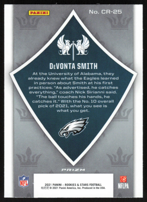 DeVonta Smith 2021 Panini Rookies & Stars # CR-25 RC Crusade Silver Prizm Philadelphia Eagles - Collectible Craze America