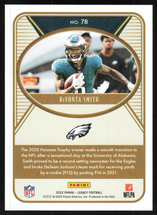 DeVonta Smith 2022 Panini Legacy Football Base # 78 Philadelphia Eagles - Collectible Craze America