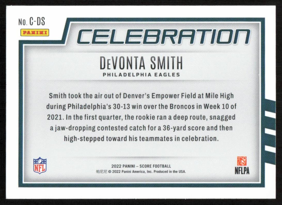 Devonta Smith 2022 Panini Score Football # C-DS Celebration Philadelphia Eagles - Collectible Craze America