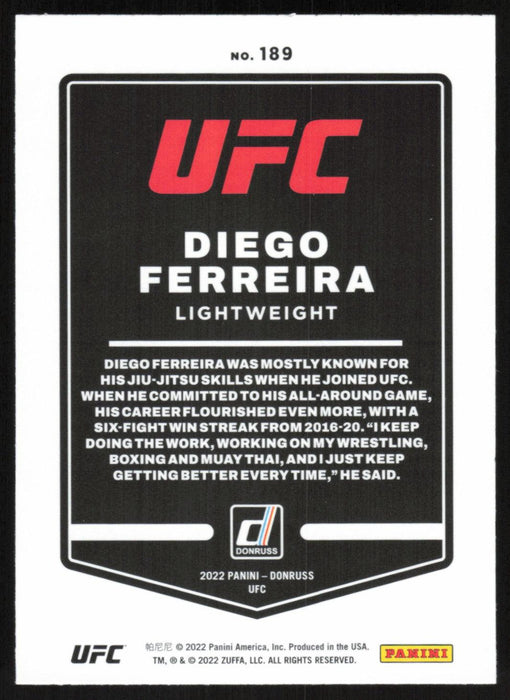 Diego Ferreira 2022 Panini Donruss UFC Base # 189 Lightweight - Collectible Craze America