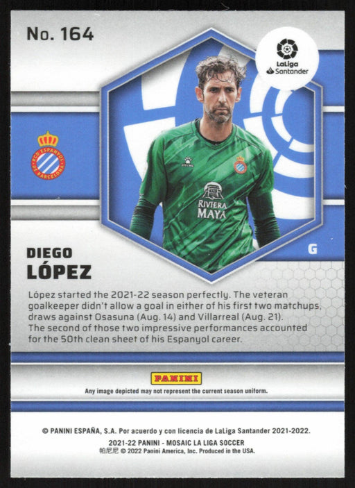 Diego Lopez 2021 Panini Mosaic La Liga # 164 RCD Espanyol Base - Collectible Craze America