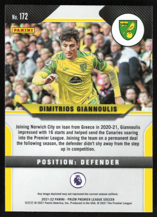 Dimitris Giannoulis 2021 Panini Prizm Premier League # 172 RC Norwich City - Collectible Craze America