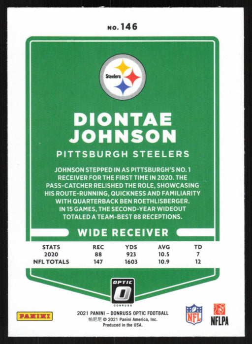 Diontae Johnson 2021 Donruss Optic # 146 Pittsburgh Steelers - Collectible Craze America