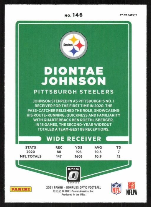 Diontae Johnson 2021 Donruss Optic # 146 Silver Prizm Pittsburgh Steelers - Collectible Craze America