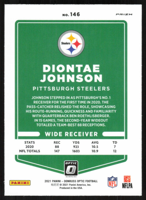 Diontae Johnson 2021 Donruss Optic # 146 Silver Prizm Pittsburgh Steelers - Collectible Craze America