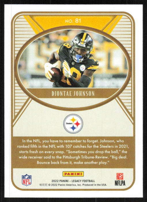 Diontae Johnson 2022 Panini Legacy Football Base # 81 Pittsburgh Steelers - Collectible Craze America