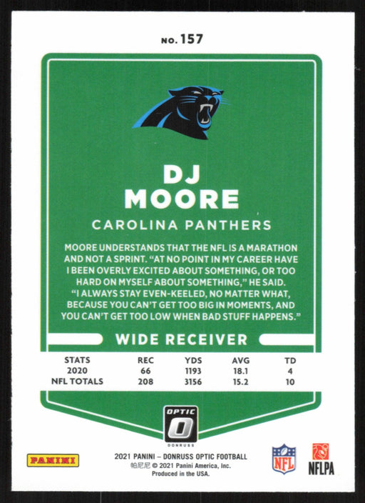 DJ Moore 2021 Donruss Optic # 157 Carolina Panthers - Collectible Craze America