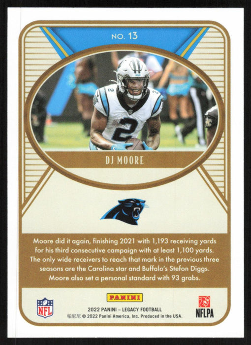 DJ Moore 2022 Panini Legacy Football Base # 13 Carolina Panthers - Collectible Craze America