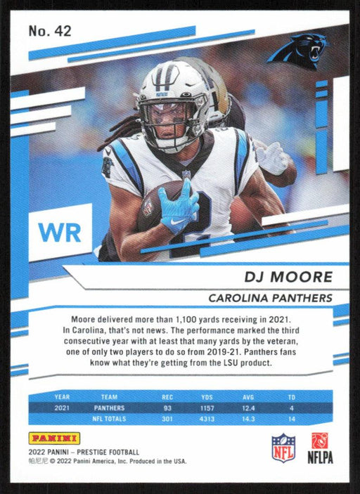 DJ Moore 2022 Panini Prestige # 42 Carolina Panthers - Collectible Craze America