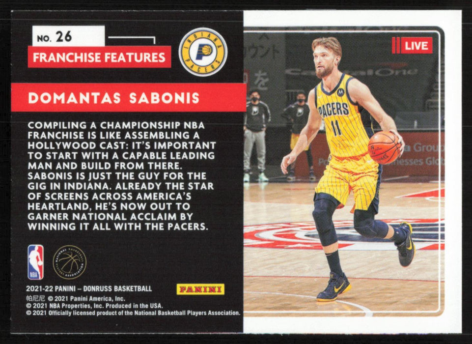 Domantas Sabonis 2021 Donruss Franchise Features # 26 Indiana Pacers - Collectible Craze America