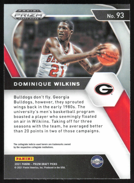 Dominique Wilkins 2021 Panini Prizm Draft Picks # 93 Georgia Bulldogs - Collectible Craze America