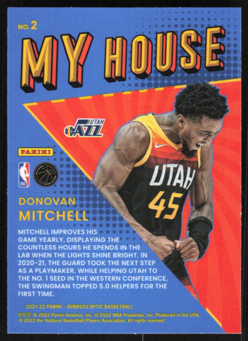 Donovan Mitchell 2021 Panini Donruss Optic # 2 My House Utah Jazz - Collectible Craze America