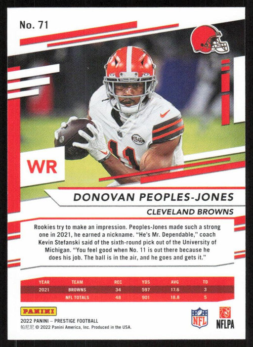 Donovan Peoples-Jones 2022 Panini Prestige # 71 Cleveland Browns - Collectible Craze America