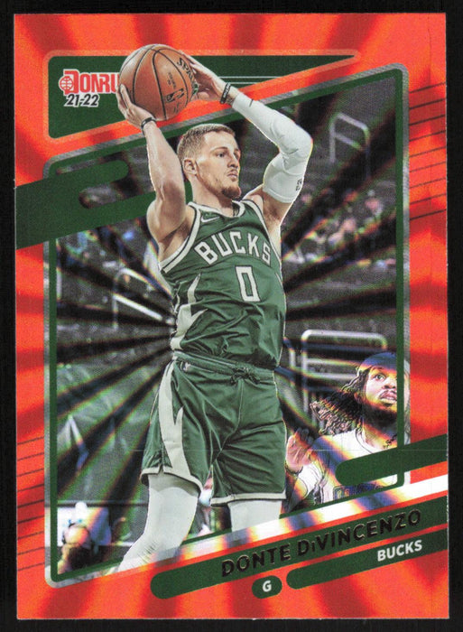 Donte DiVincenzo 2021 Donruss # 94 Orange Holo Laser Milwaukee Bucks - Collectible Craze America