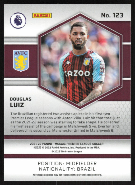 Douglas Luiz 2021 Panini Mosaic Premier League # 123 Aston Villa Base - Collectible Craze America