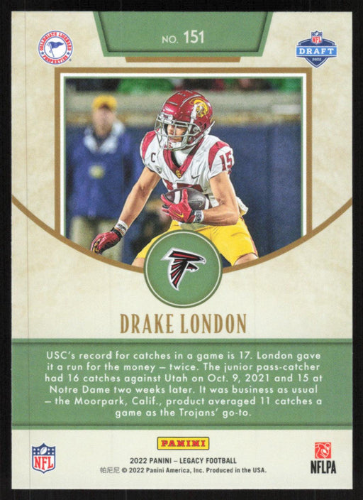 Drake London 2022 Panini Legacy Rookie # 151 RC Atlanta Falcons Base - Collectible Craze America