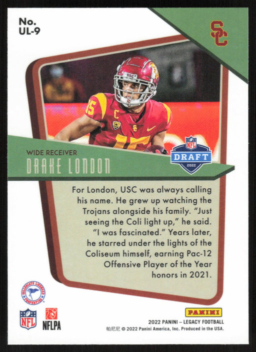 Drake London 2022 Panini Legacy Under the Lights # UL-9 RC Atlanta Falcons - Collectible Craze America