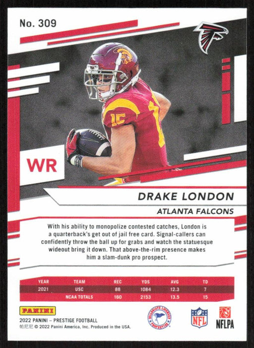 Drake London 2022 Panini Prestige # 309 RC Atlanta Falcons - Collectible Craze America