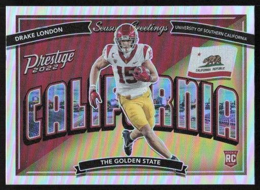 Drake London 2022 Panini Prestige Season Greetings # SG-9 RC Insert USC Trojans - Collectible Craze America