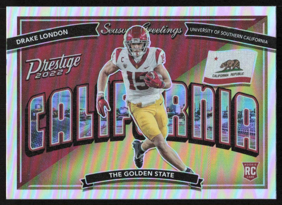 Drake London 2022 Panini Prestige Season Greetings # SG-9 RC Insert USC Trojans - Collectible Craze America