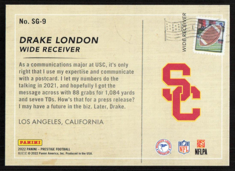 Drake London 2022 Panini Prestige Season Greetings # SG-9 RC Insert USC Trojans - Collectible Craze America