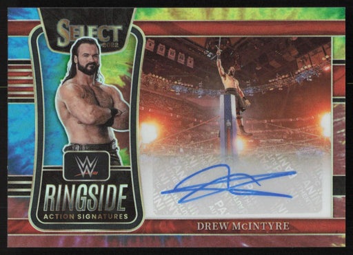 Drew McIntyre 2022 Panini Select WWE # RA-DMI Ringside Action Signatures Tie-Die Prizm Auto 23/25 Smack Down - Collectible Craze America