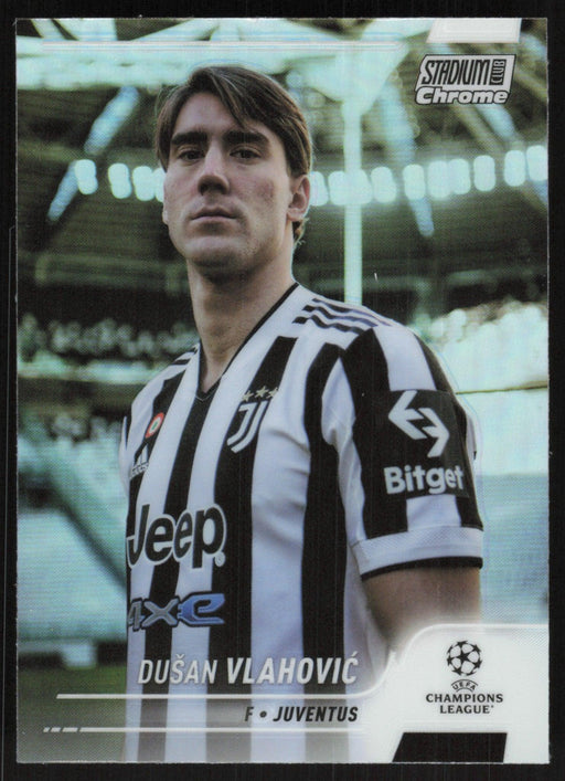 Dusan Vlahovic 2021 Topps Stadium Club Chrome UEFA # 98 Refractor Juventus - Collectible Craze America