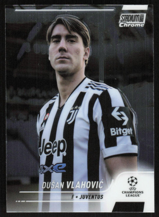 Dusan Vlahovic 2021 Topps Stadium Club Chrome UEFA Champions League # 98 Juventus Base - Collectible Craze America