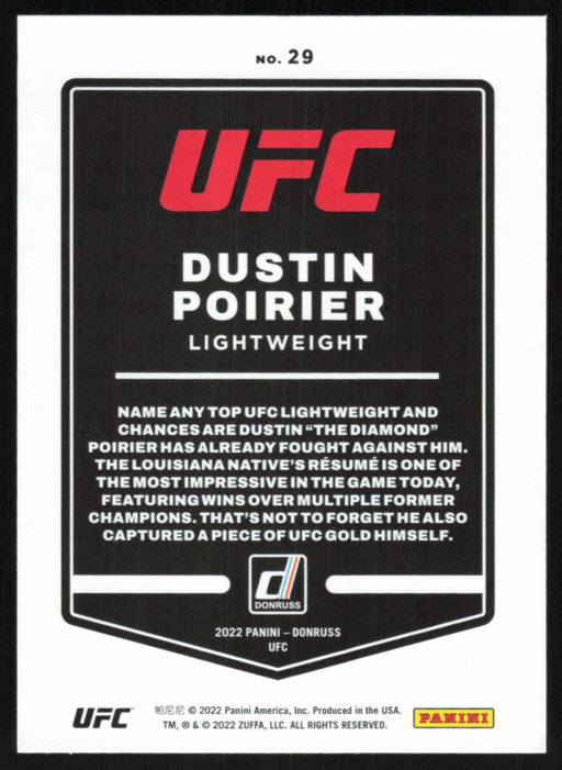 Dustin Poirier 2022 Panini Donruss UFC Base # 29 Lightweight - Collectible Craze America