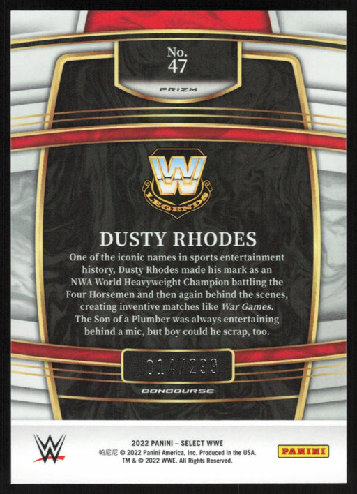 Dusty Rhodes 2022 Panini Select WWE # 47 Concourse Light Blue Prizm 14/299 WWE Legends - Collectible Craze America