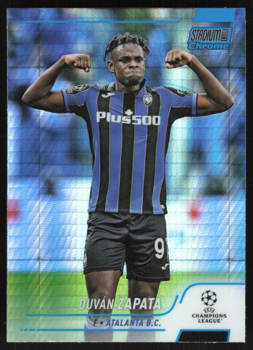 Duvan Zapata 2021 Topps Stadium Club Chrome UEFA # 91 Blue Prism Refractor Atalanta B.C. - Collectible Craze America