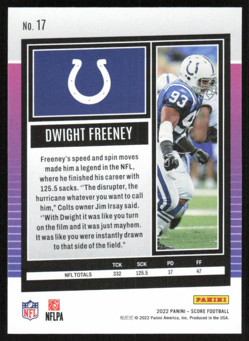 Dwight Freeney 2022 Panini Score Football # 17 Base Indianapolis Colts - Collectible Craze America