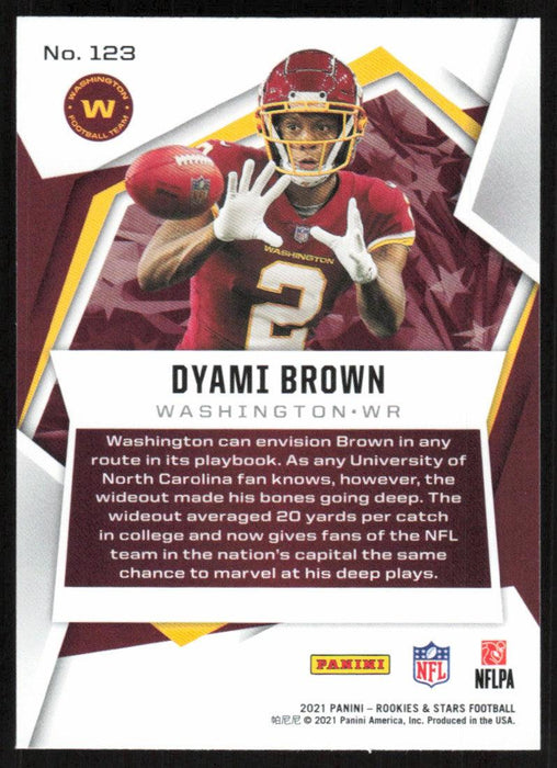 Dyami Brown 2021 Panini Rookies & Stars # 123 RC Washington Football Team Base - Collectible Craze America