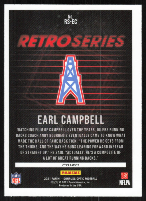 Earl Campbell 2021 Donruss Optic Retro Series # RS-EC Silver Prizm Houston Oilers - Collectible Craze America