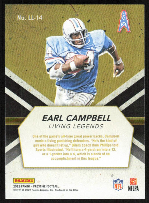 Earl Campbell 2022 Panini Prestige Living Legends # LL-14 Insert Houston Oilers - Collectible Craze America